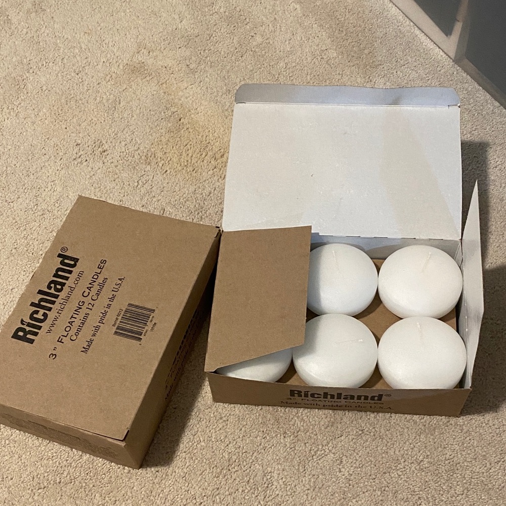3” White Floating Candles